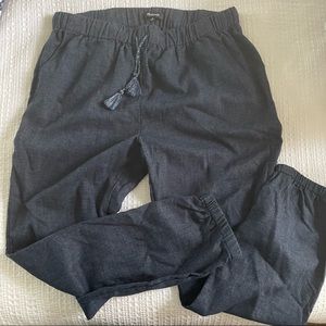 Madewell Shorewalk Joggers Chambray Linen Blend